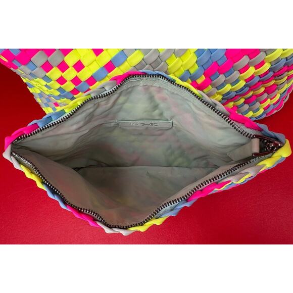 Naghedi St Barths Bright Multi-Colors Woven Medium Tote Bag Purse In Ibiza - Picture 12 of 14